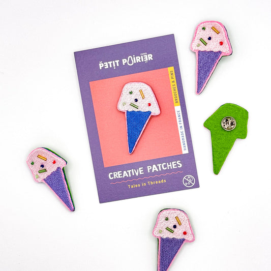Pin’s brodé "Ice Cream – Un talisman fondant, brodé de joie