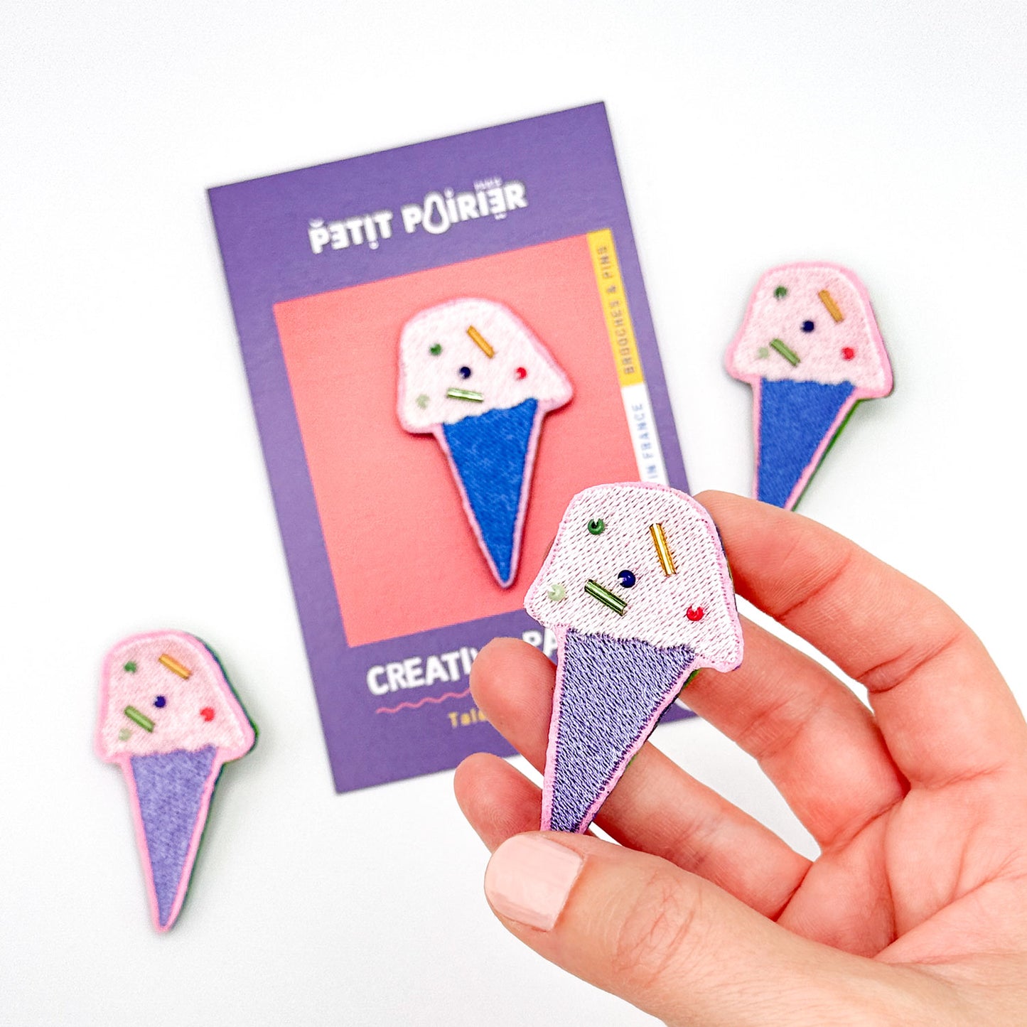 Pin’s brodé "Ice Cream – Un talisman fondant, brodé de joie